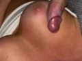 POV Cum on my tits 💦 Using a massage wand to make himself spurt on my big tits while I use my toy! 