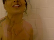 Watching Busty Mom Taking Shower