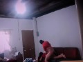 Venezuelan fucks with her housemate on the couch, good sex 