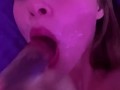 Spitting on dildo and fucking my cum dripping pussy