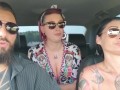 Threesome in the car