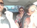 Threesome in the car