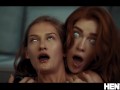 Hot redhead corrupted by Alien Parasite and fuck her hot blonde bestie
