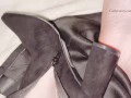 Feet teasing in tall boots then showing my thong and pussy! 