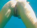Underwater CLOSE UP PEE and Naked Swimming