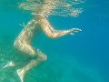 Underwater CLOSE UP PEE and Naked Swimming