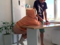 Alternative couple having hot sex in the kitchen