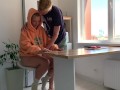 Alternative couple having hot sex in the kitchen