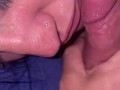 Close up POV I let him use my mouth as a pocket pussy 😈💦👄 Cums on my mouth!