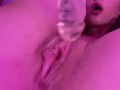 Teen slut fucking herself with dildo pussy dripping cum