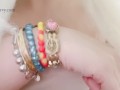 The many bracelets dildo jerk off! 