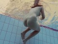 Czech teen Sima in the public swimming pool nude