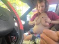 Public hand job! Risky!!! She swallows up all the cum!