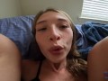Cute 19 year old slut eats creampie her boyfriend gave her