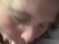 Girlfriend expertly sucks my uncut dick to wake me up until very thick cum shot
