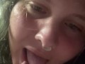 Girlfriend expertly sucks my uncut dick to wake me up until very thick cum shot