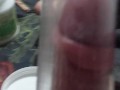 I pump my uncut cock with a penis pump