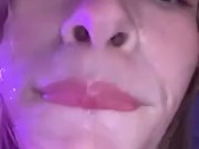 19 year old slut spitting and playing with creamy pussy