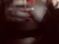experiment with wax play  in fishnet stockings