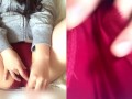 【２画面】素人オナニー自撮り中♡濡れ染みパンティに割れ目が浮き出ちゃう///【個撮】