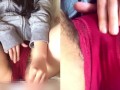 【２画面】素人オナニー自撮り中♡濡れ染みパンティに割れ目が浮き出ちゃう///【個撮】