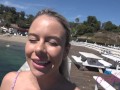 Super Hot amateur Summer Vixen sucks cock in the car on a date to the beach - POV - GFE