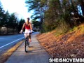 While Bicycling, Sexiest Black Buttocks Flashing Upskirt Outside By Sheisnovember Perfect Butt Stuffed With Her Tiny Panties