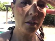 Sequins and stockings, underwater handstands, shiny tights, realise swimsuit in public, compilation