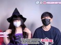 【ハロウィン】魔女のコスプレでフェラチオタイムアタック！19歳女子大生に濃厚精液顔射編
