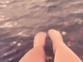 Beautiful water and feet in nylons view in the Autumn! 