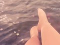 Beautiful water and feet in nylons view in the Autumn! 