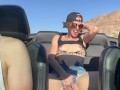 Wife fucked / spit roasted by two guys and receives creampie on public road in the Nevada desert