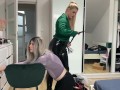 Dominant female training her sissy boy and fuck