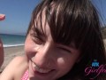 POV Blowjob from Amateur Lana Smalls, hanging on the beach and getting some roadhead GFE