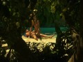 Big boobs blonde and brunette milfs fucked in the swimming pool classic porn