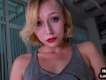 HJ teenie GF wanks oiled POV cock while talking dirty