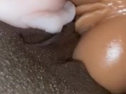 2 Clits grinding on my black pussy