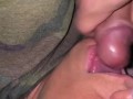 Opening my mouth for him to jerk his cock on my wet tongue and lips. Cumshot on my tits! 😍😍🍆💦