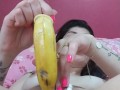 latina fucking with a banana