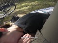 How does a day at the park end up with a public blowjob? - Cute teen swallows cum