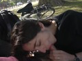 How does a day at the park end up with a public blowjob? - Cute teen swallows cum