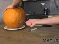 MATURE4K. Mature woman makes it with stepson on occasion of Halloween