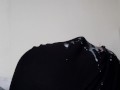 Dominatrix Nika milks slave's dick. Slave cums on his face. Handjob