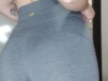 changing leggings, showing big ass