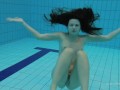 Slightly hairy Serbian teen Katy swimming