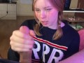 Student girl gently sucks and loves cum