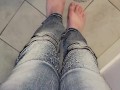 Trying to make it to the toilet before losing control and soaking my favorite skinny jeans POV