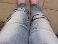 Trying to make it to the toilet before losing control and soaking my favorite skinny jeans POV