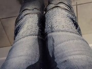 Trying to make it to the toilet before losing control and soaking my favorite skinny jeans POV