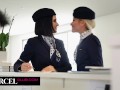 Exclusive trio and anal sex inside a private jet